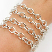 Sterling Silver Smooth Cable Oval Chain